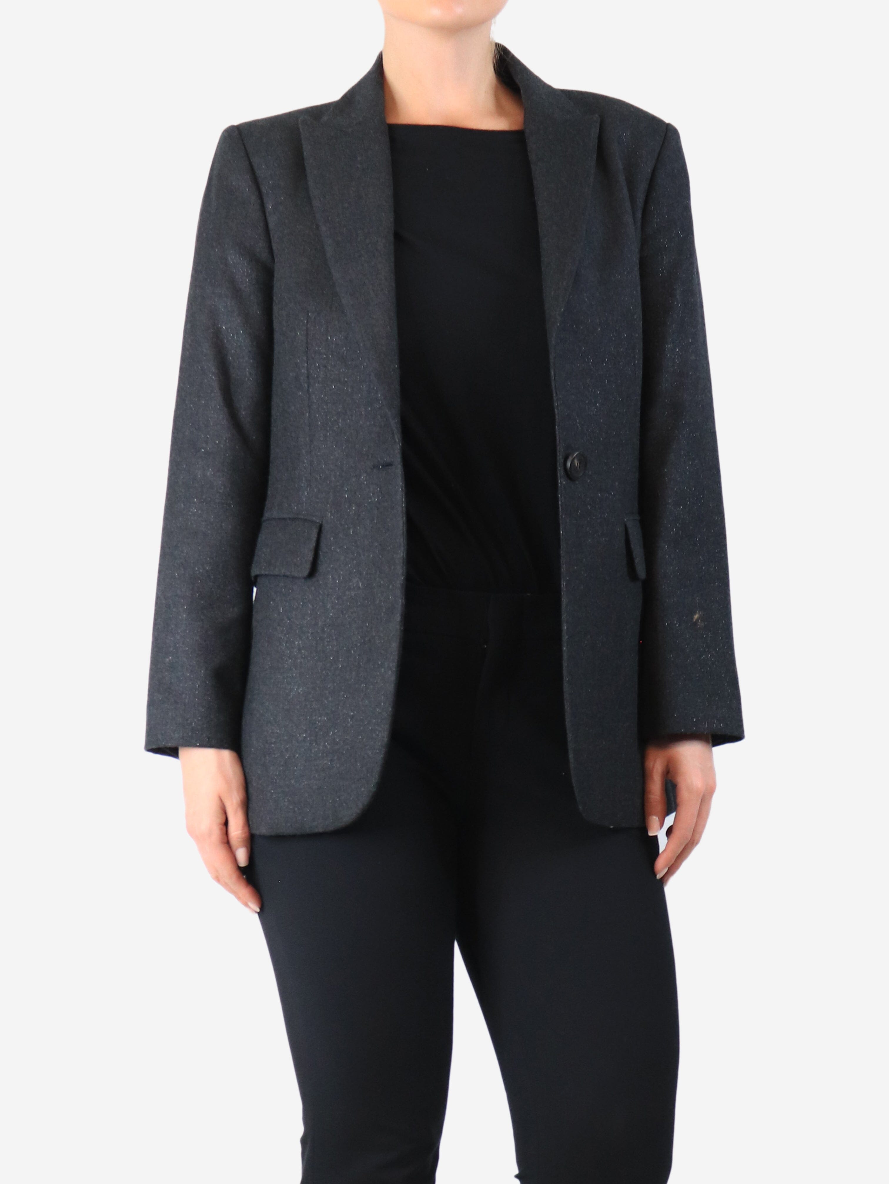 Dark grey sparkly wool jacket - size UK 10 Coats & Jackets Peserico 