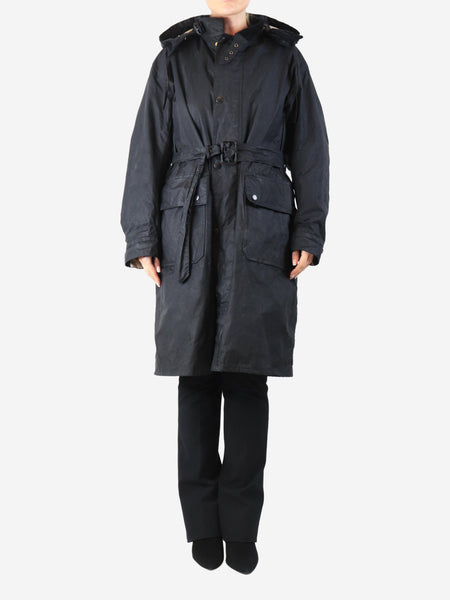 Black waxed parka - size UK 14 product image