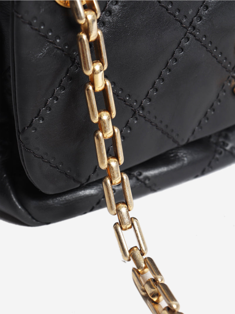 Black 2011 lambskin retro chain Accordion flap bag Shoulder bags Chanel 