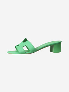 Hermes Green Oran heeled sandals - size EU 38
