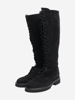 Black suede lace up boots - size EU 37 Boots Khaite 
