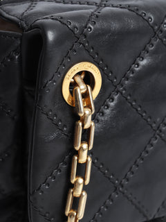 Black 2011 lambskin retro chain Accordion flap bag Shoulder bags Chanel 