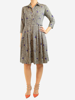 Multicolour cotton printed dress - size UK 10