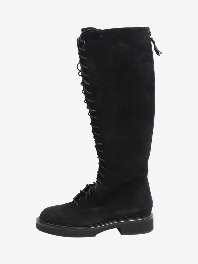 suede lace up boots