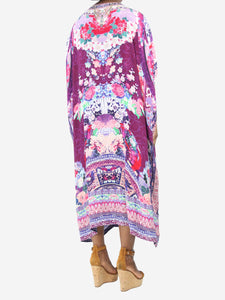 Camilla Pink bejewelled floral-printed silk kaftan dress - size One Size