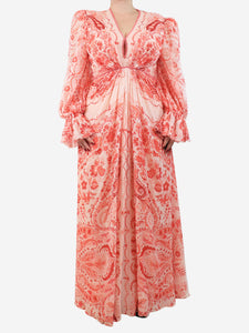 Etro Pink paisley silk maxi dress - size UK 14