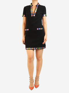 Black mirror-embellished mini dress - size UK 8 Dresses Moschino 