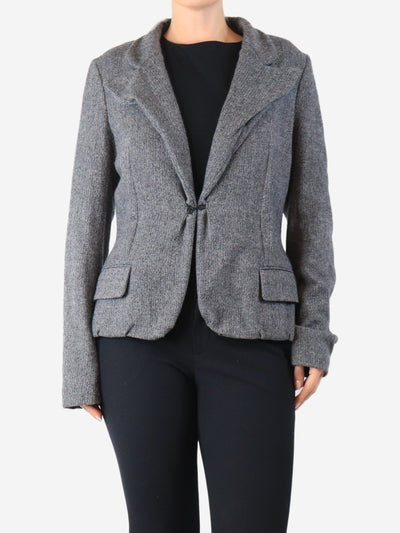 Grey Herringbone wool jacket - size UK 12 Coats & Jackets Lanvin 