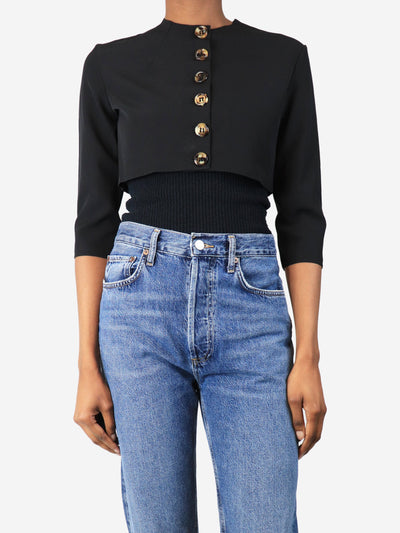 Black crepe crop top - size UK 14 Tops Awake Mode 