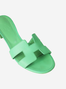 Hermes Green Oran heeled sandals - size EU 38
