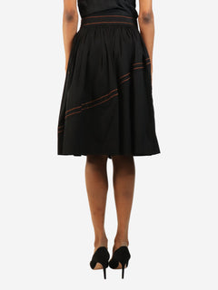 Black contrast-stitch midi skirt - size UK 8 Skirts Prada 