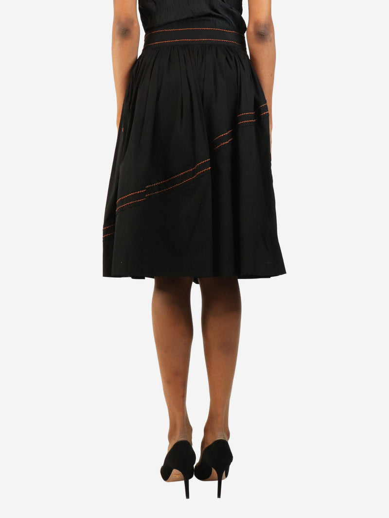 Black contrast-stitch midi skirt - size UK 8 Skirts Prada 