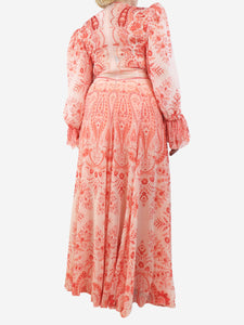Etro Pink paisley silk maxi dress - size UK 14