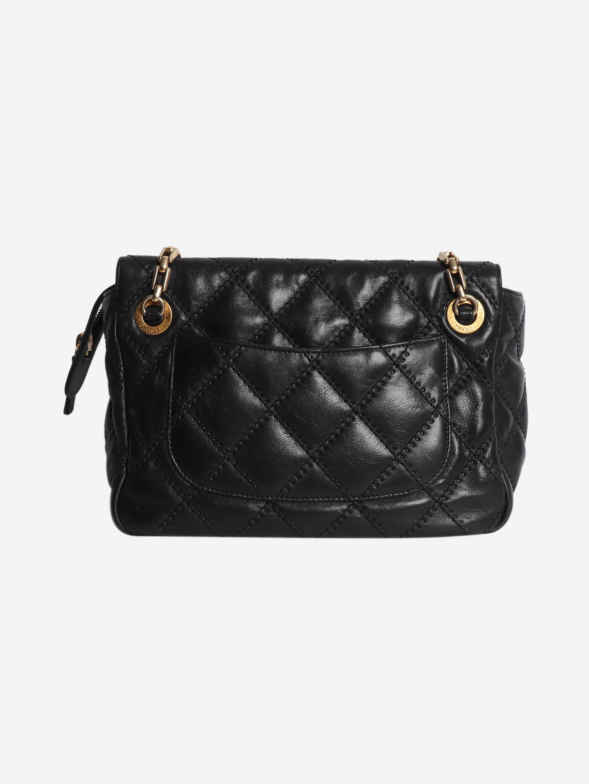 Black 2011 lambskin retro chain Accordion flap bag Shoulder bags Chanel 