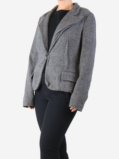 Grey Herringbone wool jacket - size UK 12 Coats & Jackets Lanvin 