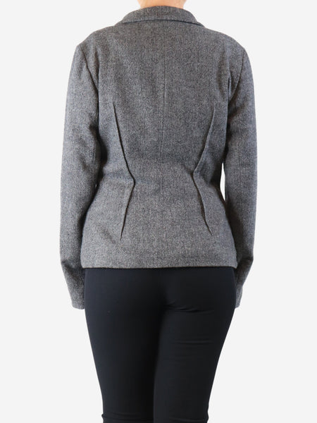 Grey Herringbone wool jacket - size UK 12 alternate image