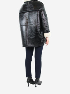 Yves Salomon Black shearling jacket - size UK 8