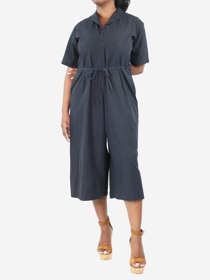 Black short-sleeved wide-leg jumpsuit - size L Jumpsuits Ecole De Curiosites 