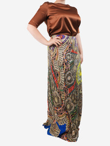 Etro Multicolour printed maxi skirt - size UK 14