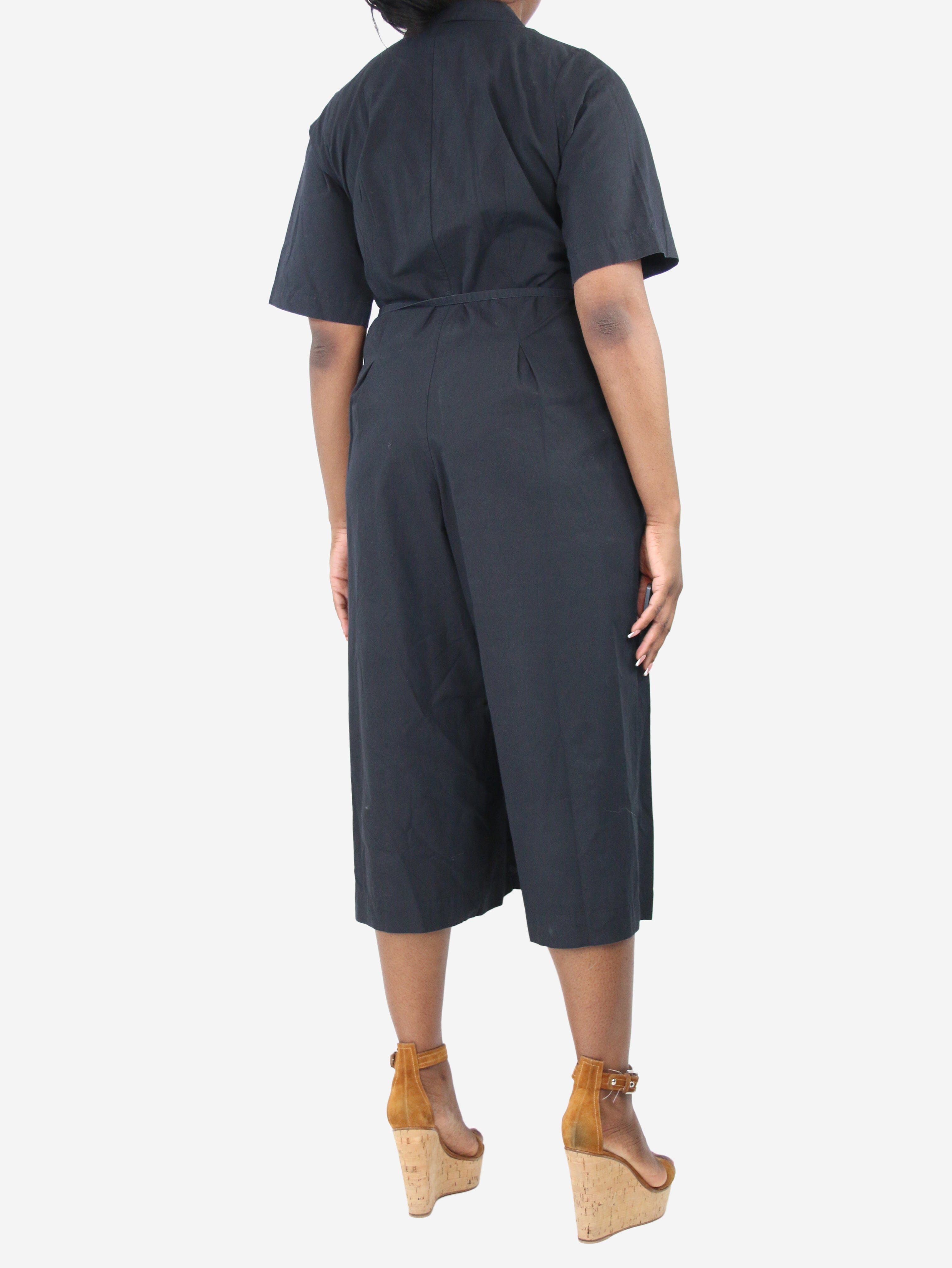 Black short-sleeved wide-leg jumpsuit - size L Jumpsuits Ecole De Curiosites 