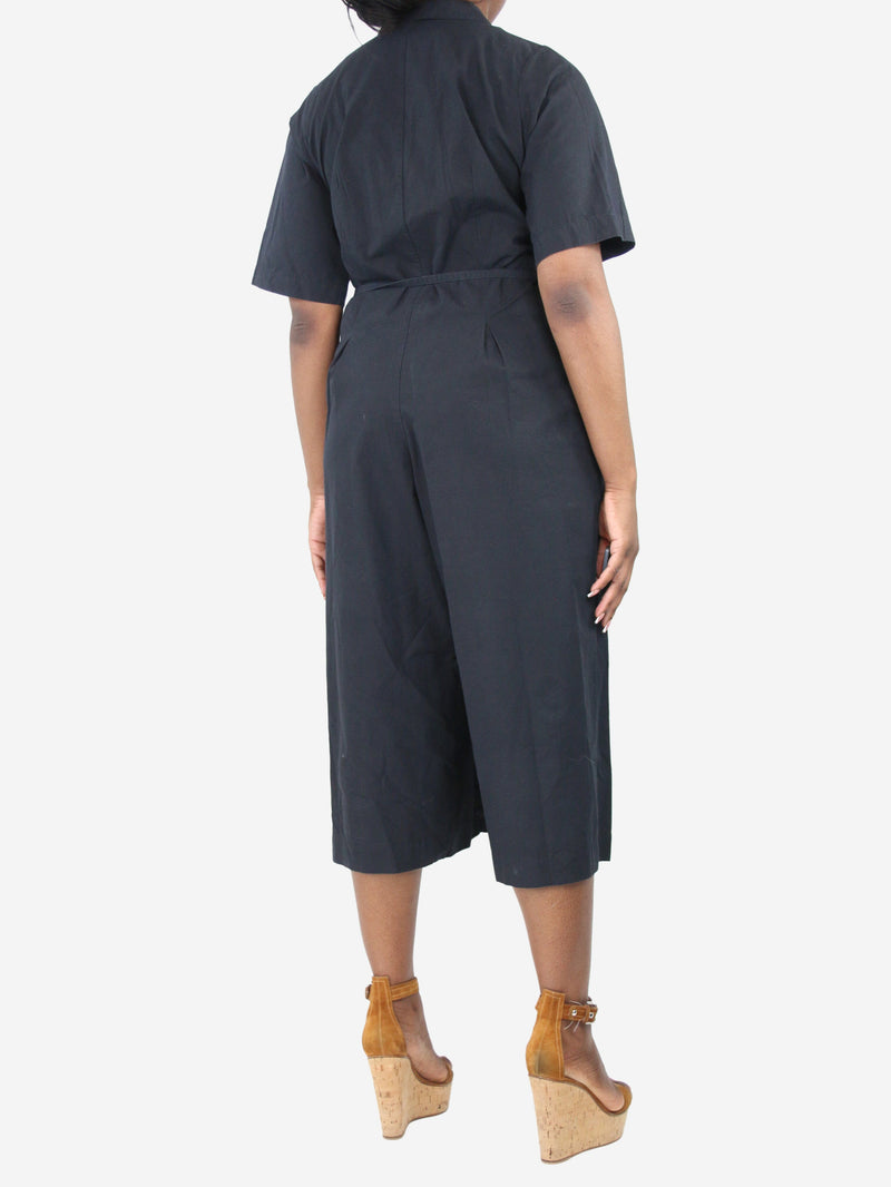 Black short-sleeved wide-leg jumpsuit - size L Jumpsuits Ecole De Curiosites 