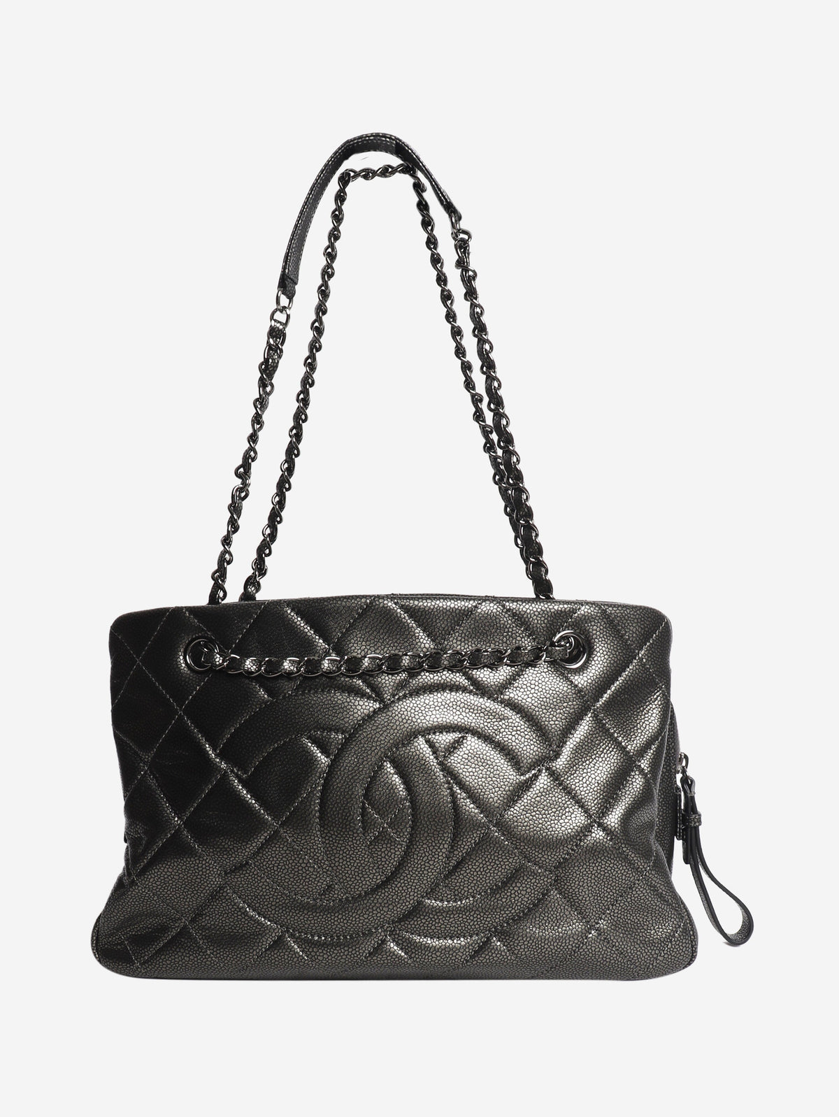 Pewter 2011 caviar-quilted GST tote bag Tote Bags Chanel 