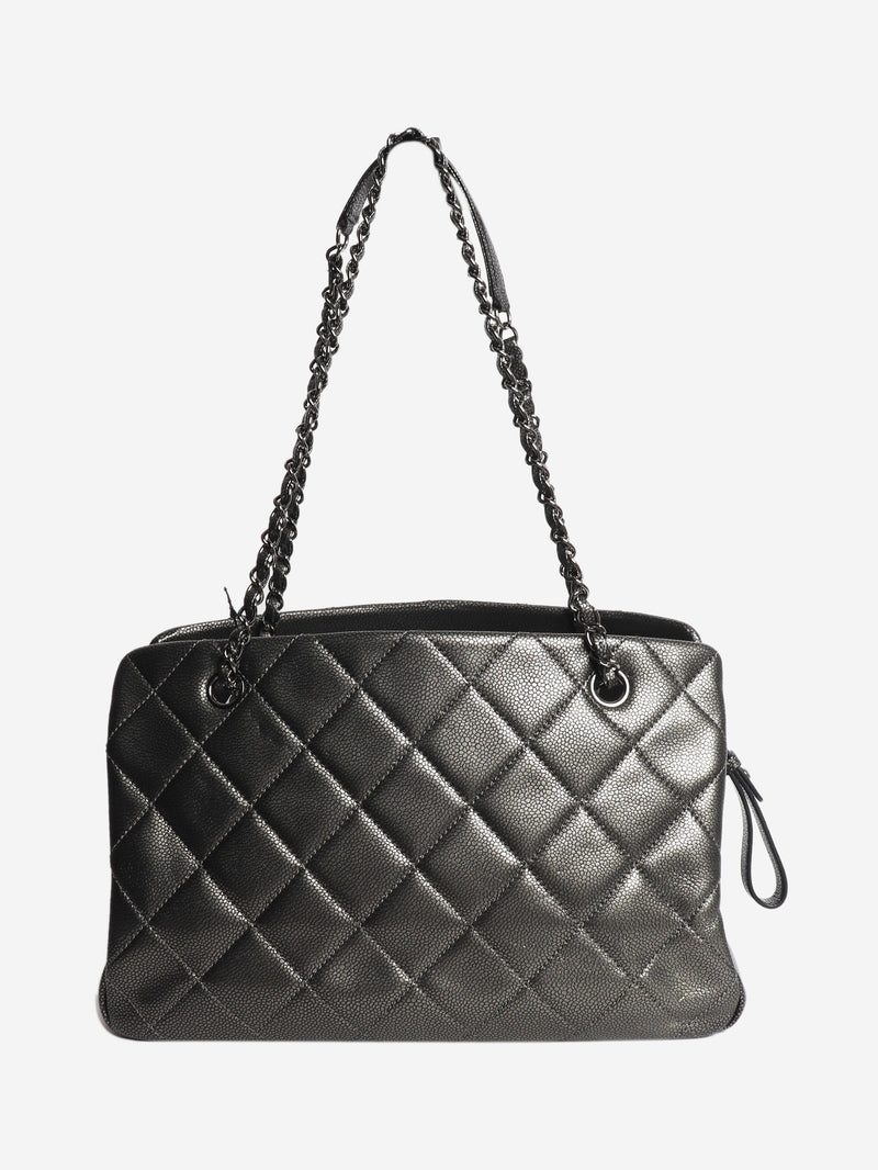 Pewter 2011 caviar-quilted GST tote bag Tote Bags Chanel 