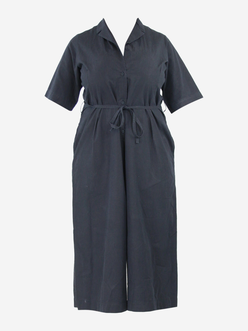 Black short-sleeved wide-leg jumpsuit - size L Jumpsuits Ecole De Curiosites 