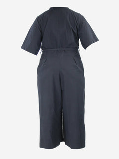 Black short-sleeved wide-leg jumpsuit - size L Jumpsuits Ecole De Curiosites 