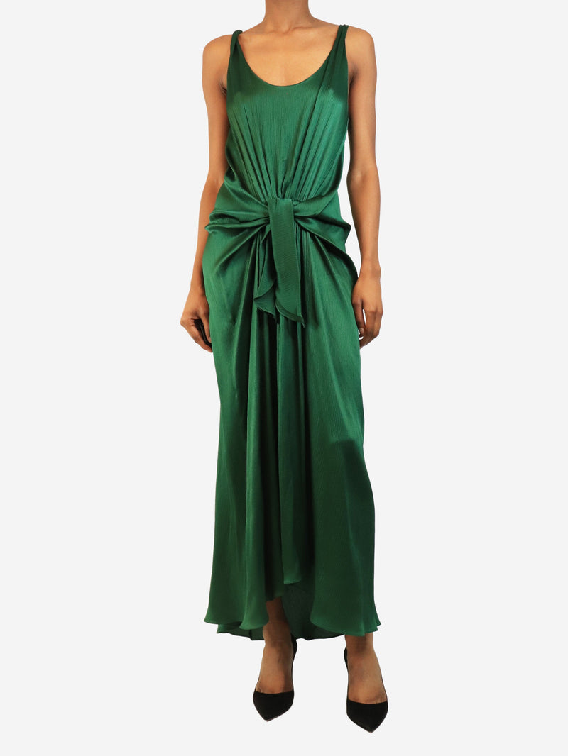 Emerald waist-knot midi dress - size UK 6 Dresses JW Anderson 