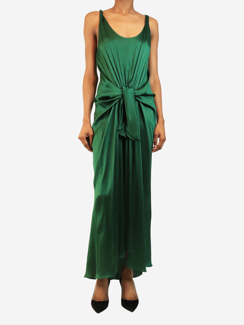 Emerald waist-knot midi dress - size UK 6 Dresses JW Anderson 
