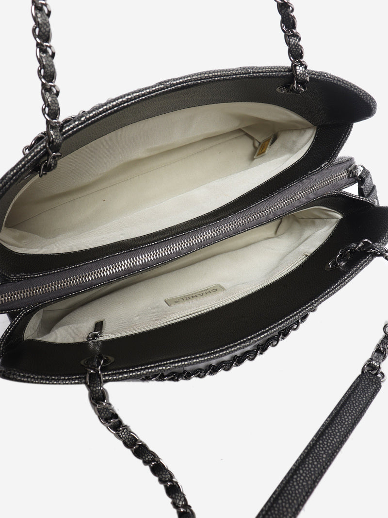 Pewter 2011 caviar-quilted GST tote bag Tote Bags Chanel 