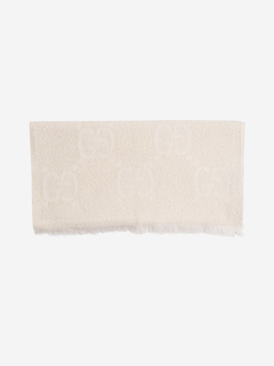 Cream monogram glittery scarf Scarves Gucci 