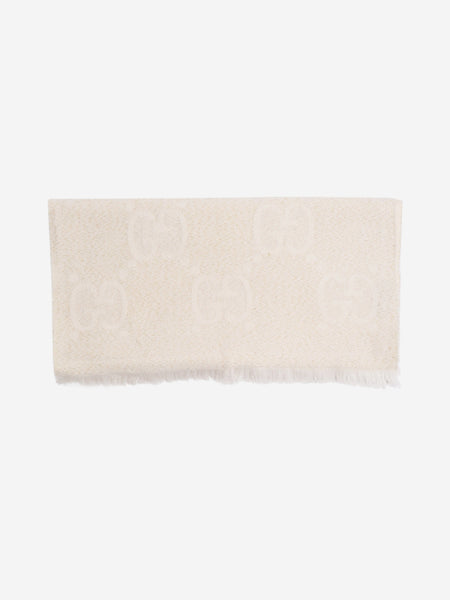 Cream monogram glittery scarf product image