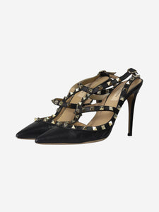 Valentino Black rockstud heels - size EU 39