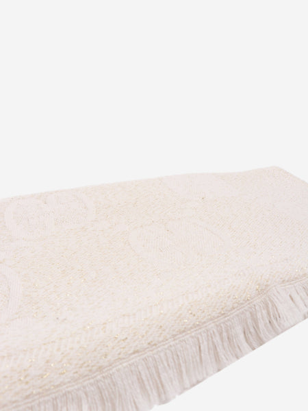 Cream monogram glittery scarf alternate image