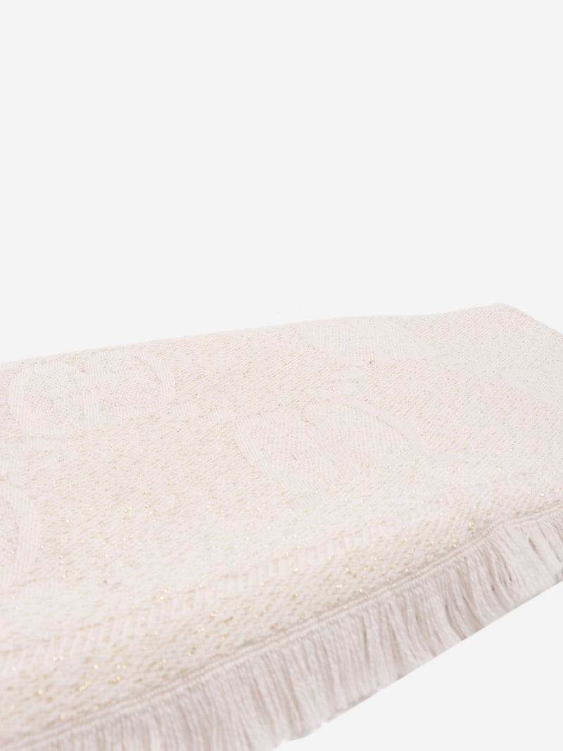 Cream monogram glittery scarf Scarves Gucci 