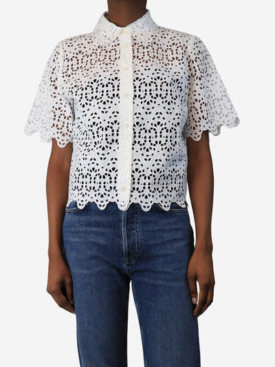 White broderie-anglaise shirt - size S Tops Frame 