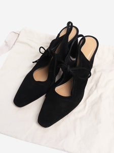 The Row Black Camil suede slingback pumps - size EU 38