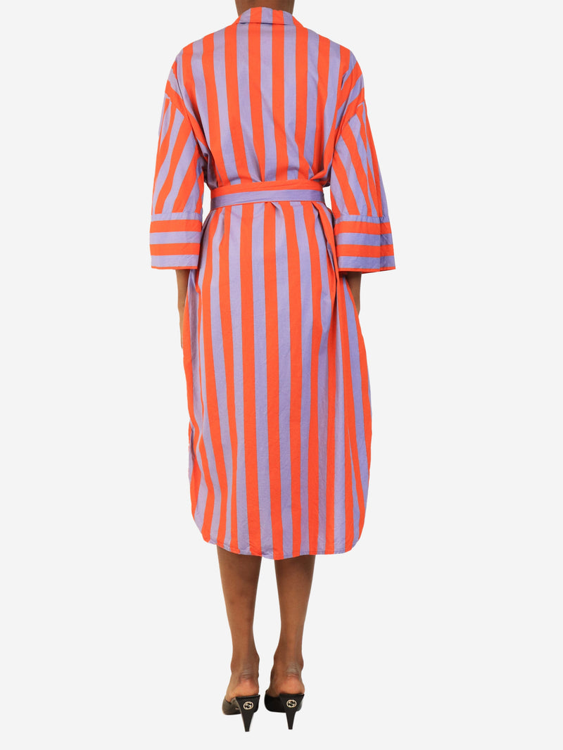 Orange and purple striped shirt dress - size S Dresses Essentiel Antwerp 
