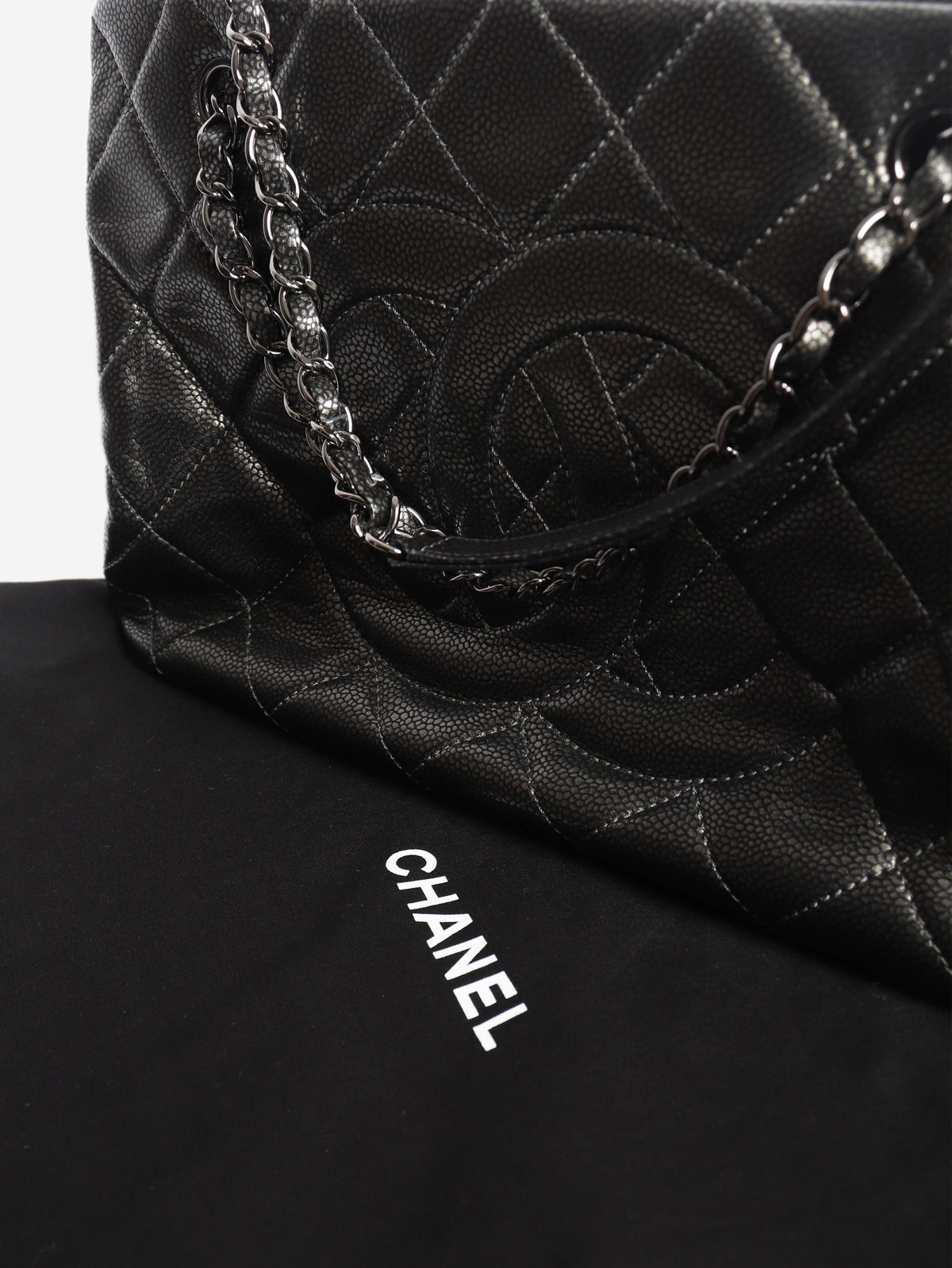 Pewter 2011 caviar-quilted GST tote bag Tote Bags Chanel 