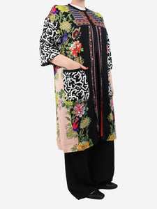 Etro Black printed coat - size UK 12