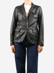 Prada Black leather jacket - size UK 12