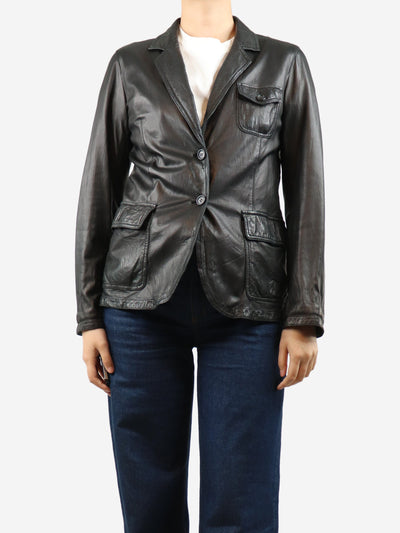 Black leather jacket - size UK 12 Coats & Jackets Prada 