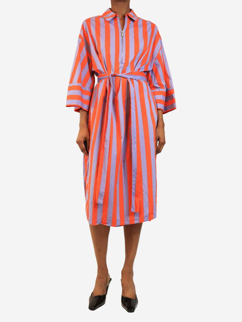 Orange and purple striped shirt dress - size S Dresses Essentiel Antwerp 