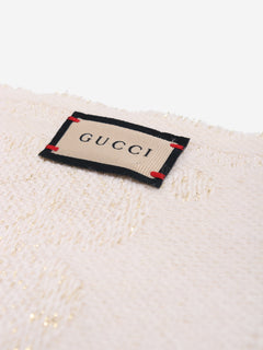 Cream monogram glittery scarf Scarves Gucci 