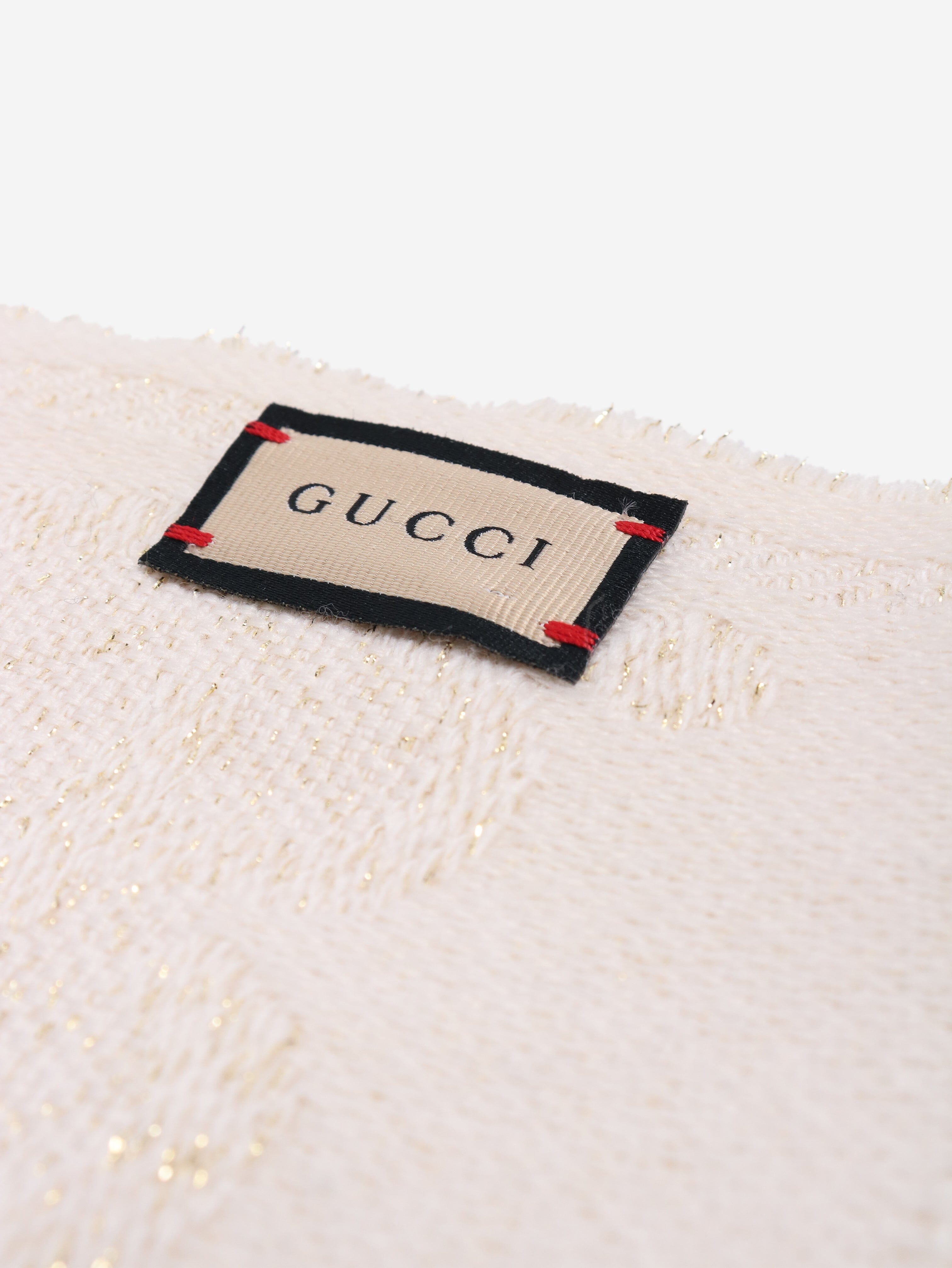 Cream monogram glittery scarf Scarves Gucci 