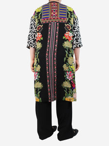 Etro Black printed coat - size UK 12