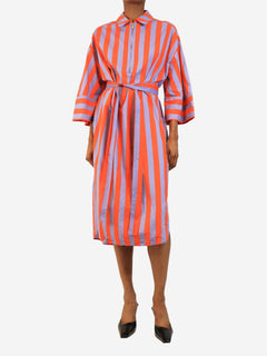 Orange and purple striped shirt dress - size S Dresses Essentiel Antwerp 