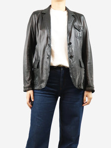 Prada Black leather jacket - size UK 12